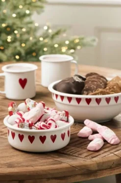 kulho sydämillä 20 cm emaloitu*IB Laursen Hot