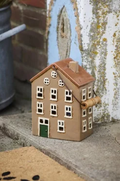 Discount IB Laursen talolyhty Nyhavn puukahvalla vihreä ovi