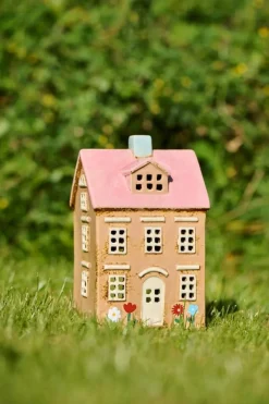 Outlet IB Laursen talolyhty Nyhavn kukat ja vaaleanpunainen katto