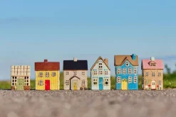 Outlet IB Laursen talolyhty Nyhavn kukat ja vaaleanpunainen katto