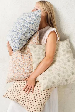 tyynynpäällinen Antonia beige kukat ruskea/punain*IB Laursen Discount