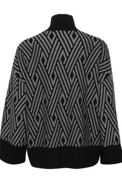 Outlet InWear neule GitteIW Jacquard pullover Black /White 300027