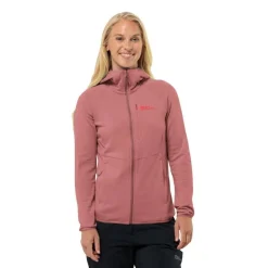 Discount Jack Wolfskin fleece Kolbenberg hooded fz W J0127 Mineral red
