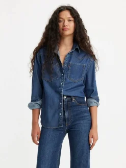Hot Levi's farkkupusero 0007 Teodora Western Shirt 0007 Sininen Air Space 5