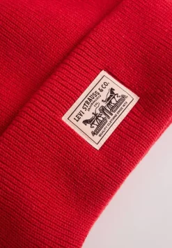 Hot Levi's pipo Backpatch Beanie 0019 Ribbon Red
