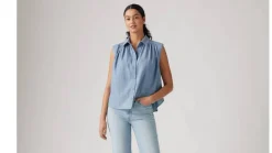 Discount Levi's pusero Gracen Comm sl blouse 0000 Vaaleansininen