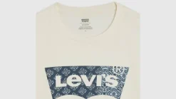 Clearance Levi's t-paita Graphic Crewneck Tee 1811 Batwing Bandana Fill Three Egret