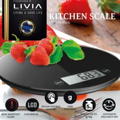 Outlet Livia keittiövaaka pyöreä musta