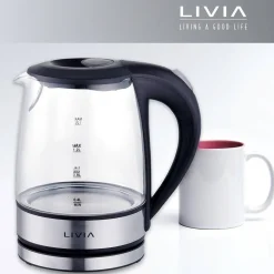 lasinen vedenkeitin 1,2 L 1500 W*Livia New