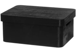 puulaatikko kannella 30x21x13 cm musta*4Living Sale