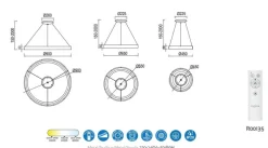 Niseko riippuvalaisin Ø 65 cm kaukosäätimellä valkoinen*Mantra