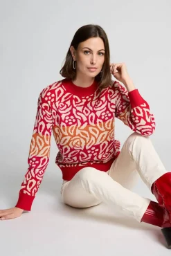 New MICHA neule 178-193 Autumn Red / Rasberry /Pumpkin