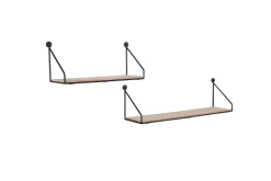 Best Mirrors and More seinähylly Dana musta/puu 2-pack