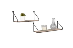 Best Mirrors and More seinähylly Dana musta/puu 2-pack