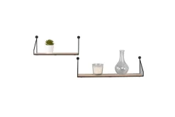 Best Mirrors and More seinähylly Dana musta/puu 2-pack