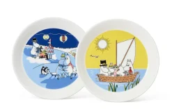 Arabia Sesonki lautassetti 19 cm Talvinuotio & Purjeh*Moomin Outlet