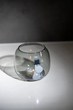 New Muurla Muumi kynttilälyhty Muumipappa harmaa 9,5 cm