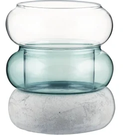 Outlet Muurla Rinkeli kynttilälyhty/maljakko sinivihreä 12 cm