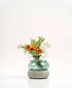 Outlet Muurla Rinkeli kynttilälyhty/maljakko sinivihreä 12 cm