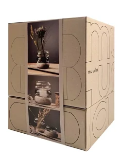 Rinkeli kynttilälyhty/maljakko harmaa 18,5 cm*Muurla Outlet