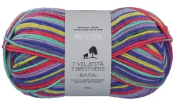 7 Veljestä Raita lanka 100 g riemukaari 987*Novita Online