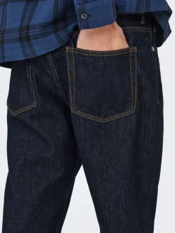 Only & Sons farkut Onsedge Dark Blue Denim Rinse