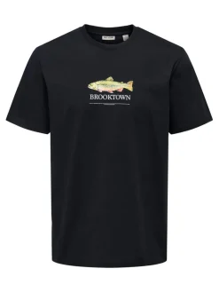 New Only & Sons t-paita Onfredo Outdoor Life Jet Black