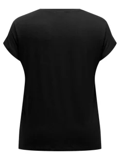 Online Only Carmakoma pusero Carlouisa Capsleeve Black sleeve studs