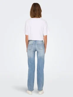 Online Only farkut Onlblush Mid Straight Light Blue Denim
