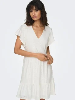 Only mekko Onlsandra S/S V-neck Cloud dancer