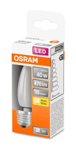 LED kynttilälamppu 470lm 2700K E27*Osram Clearance
