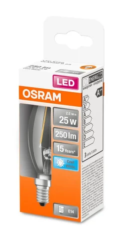 LED kynttilälamppu 2,5W/840 230V FIL E14 FS1*Osram Hot