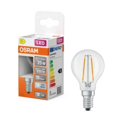 Hot Osram LED Star Classic P 25 Filament 1.8W 840 Clear E14