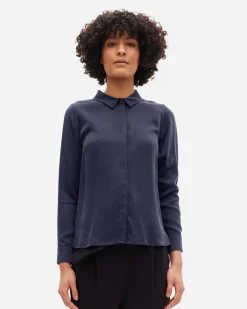 Clearance Papu pusero Fitted Shirt Tummansininen