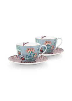 kuppi & aluslautanen Flower Festival 280 ml 2 kpl*Pip Studio New