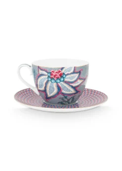 kuppi & aluslautanen Flower Festival 280 ml 2 kpl*Pip Studio New