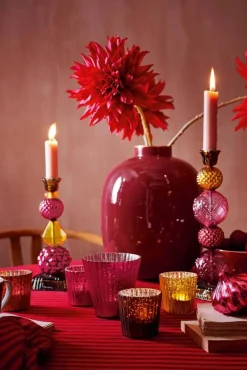 New Pip Studio kynttilälyhty Glass Red Small 7x7cm 4 kpl