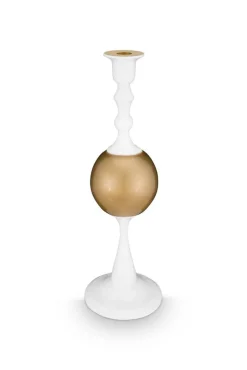 kynttilänjalka Metal Sphere 37 cm White-Gold*Pip Studio New