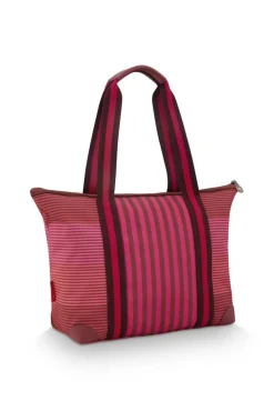 Clearance Pip Studio laukku Tilda Medium Stripe Pink 47x17x37 cm