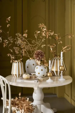 maljakko Metal Dots 32 cm White-Gold*Pip Studio