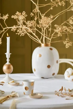 maljakko Metal Dots 32 cm White-Gold*Pip Studio