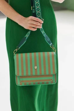 olkalaukku Fenna Medium Stripe Green 25x7x20 cm*Pip Studio Hot