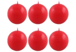 Polar kynttilät pallokynttilä 6 kpl joulunpunainen 6 cm*Polar kynttilu00e4t New