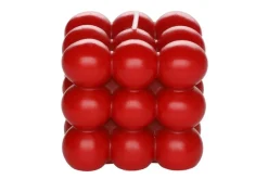 Polar kynttilu00e4t Polar kynttilät pöytäkynttilä Kuplakuutio 9,8 cm punainen