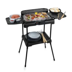 sähkögrilli jalustalla ja sivupöydillä, 2200 W*Princess Discount
