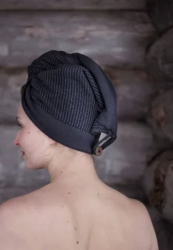 Online Rento hiuspyyhe Kenno 30x72 cm musta/harmaa