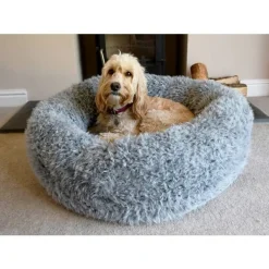 rauhoittava koiranpeti M/66 cm harmaa pörröinen*Rosewood Outlet