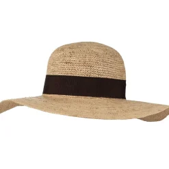 Discount Salon olkihattu Straw Hat Raffia Crochet BEIGE
