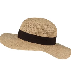 Discount Salon olkihattu Straw Hat Raffia Crochet BEIGE