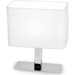 Iben pöytävalaisin kromi/valkoinen varjostin*Sessak Outlet